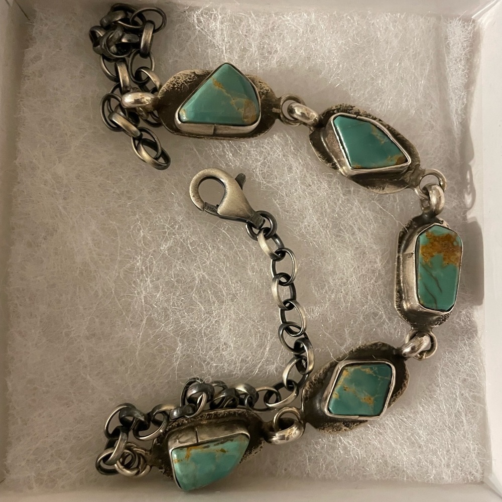 Genuine Stamped Zuni Turquoise Chocker Necklace